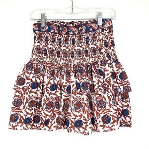 House Of Harlow 1960 Floral Mini Skirt Poplin Cotton Ruffled XS Summer Femenine